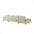 thumbnail image 3 of Resenkos Modern Velvet Fabric Sectional Sofa Sets U Shaped Modular Couch with Chaise Lounge and Ottoman Beige, 3 of 6