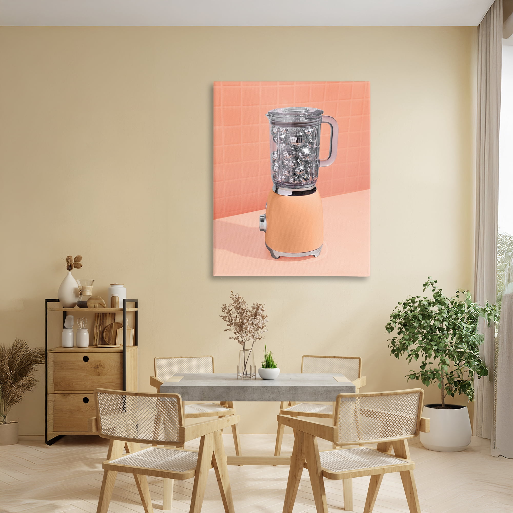 Stupell Industries Disco Drink Blender over Orange Canvas Wall Art, design by LISH Creative