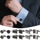 thumbnail image 2 of 6 pares para hombre Gemelos clásicos Camisa de esmoquin para hombre para boda Novio Negocios Conjunto plateado y negro Regalo para el padre, 2 of 7