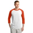 thumbnail image 1 of Sport-Tek ®  Colorblock Raglan Jersey.  T200 Xl White/ Deep Orange, 1 of 1