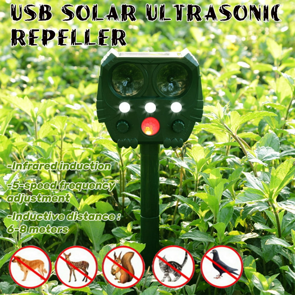 Solar Ultrasonic Pest Repeller, Garden Patio Solar Battery Powered
