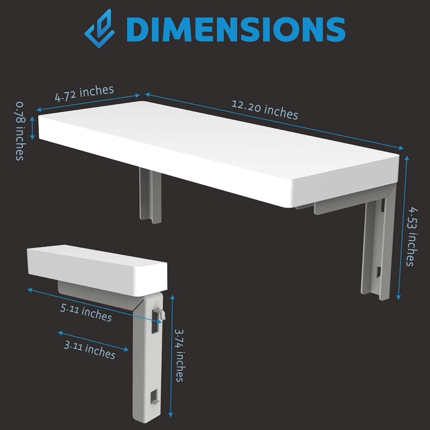 DEZCTOP D-Board Shelves Organizer Accessories, Quick-Mount for Bifrost Series Computer Desk Home Office Table Declutter Storage, HDF Sheet Shelves, White