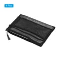 thumbnail image 3 of Uxcell Mesh Zipper Bags A5 Nylon Makeup Pouches Dual Zipper Bag, Black 4 Pack, 3 of 5