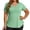 Green, variant on Laipiong Plus Size Tops for Women Summer 2026 Trendy Solid Color Short Sleeved V-Neck Pullover T-Shirts Stretchy Comfy Soft Loose Fit Clothes