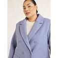 thumbnail image 2 of Scoop Women's & Women's Plus Faux Wool Oversized Double Breasted Coat, Sizes XS-4X, 2 of 4