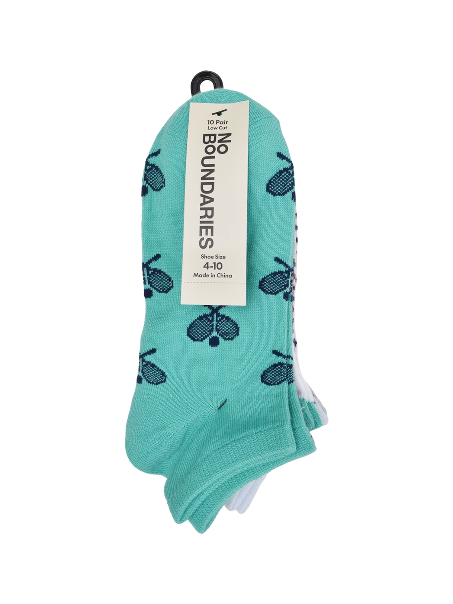 No Boundaries Womens Low-Cut Socks, 10-Pack, Sock Sizes 4-10