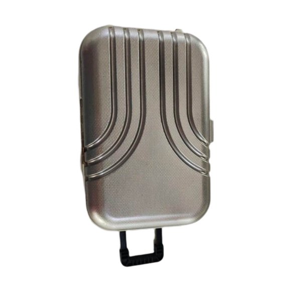 Hi,Fancy Suitcase Piggy Bank Trolley Luggage Money Box Desktop Decoration Large Capacity Saving Pot Password Coin Storage Case Boys Girls Silver
