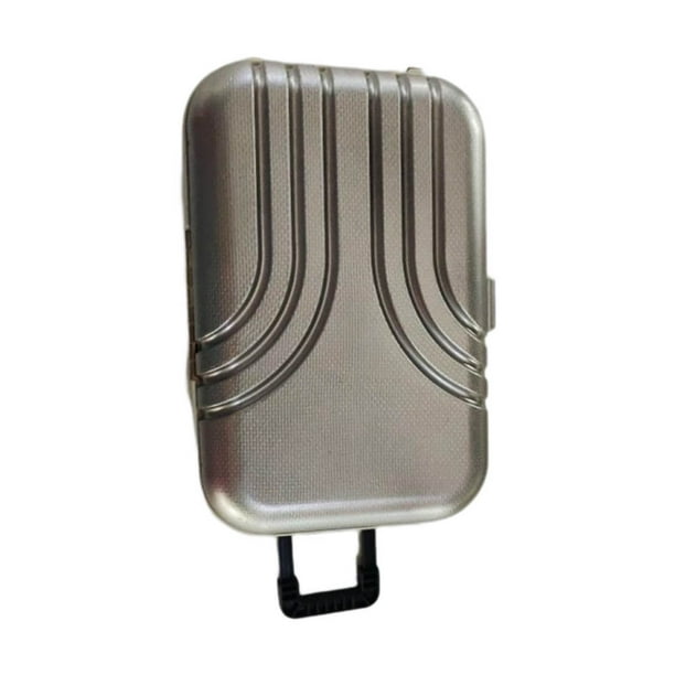 Vogacara Mini maleta, alcancía, bonito carrito, caja de dinero para equipaje, decoración de escritorio, bote de ahorro, caja de almacenamiento Juguetes Plata