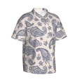 thumbnail image 2 of Hawaiian Shirt For Men, Gray Paisley Mens Button Down Short Sleeve Shirt, Summer Beach Shirts For Men, 2 of 2