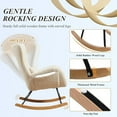 thumbnail image 3 of Nursery Rocking Chair, Upholstered Glider Rocker Nursery Rocking Accent Vanity Chair, Recliner Armchair with Side Pocket, Comfy Side Living Room Chairs, Rocker Glider for Bedroom Nursing Room (Beige), 3 of 8