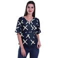 thumbnail image 1 of Moomaya Printed Wrap Over with Belt Style Top For Women Printed V-Neck Casual/Formal Top, 1 of 5