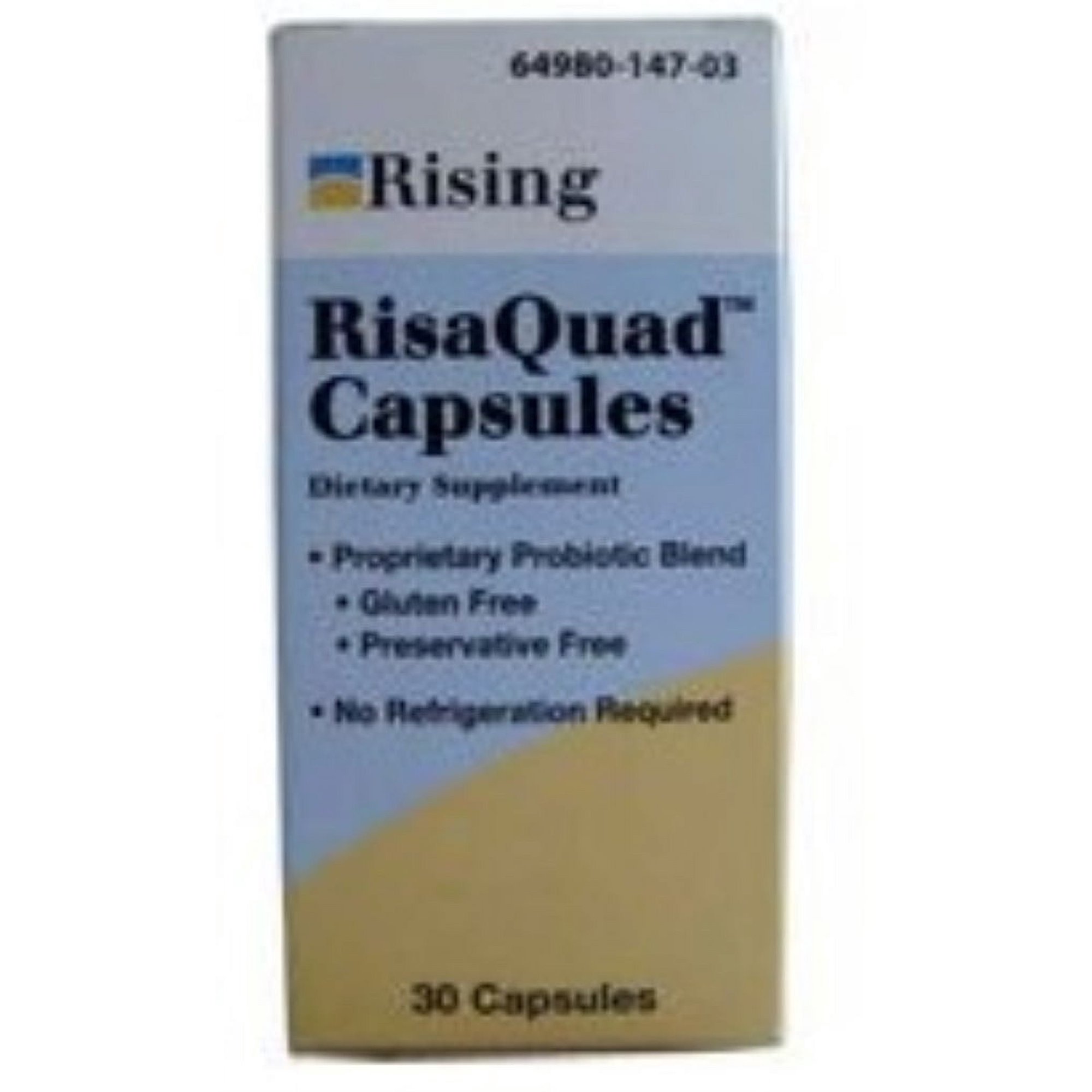 Risaquad Capsules, Probiotic Dietary Supplement 30 ea (Pack of 4)