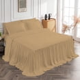 thumbnail image 3 of DNG Creations 4-Piece Long Ruffle Sheet Set 8-Inch Deep Pocket (Solid Taupe - King), 3 of 7