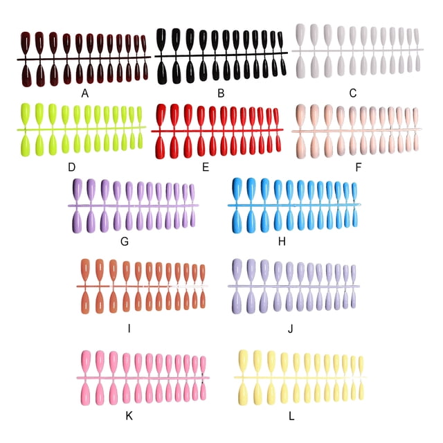 1 Ensemble de Faux Ongles Résistant à l'Usure Tendance Classique à la Mode Différentes Couleurs Apparence Exquise Faux Accessoires Distinctifs SM17-2249 Jaune