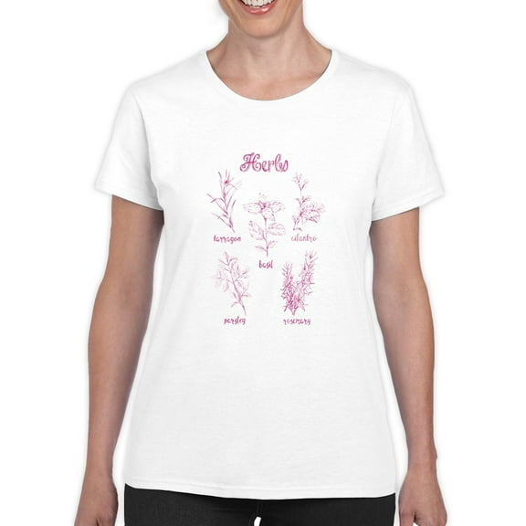 Herb Varieties. T-Shirt Women -Ethan Harper Designs, Female x-Large