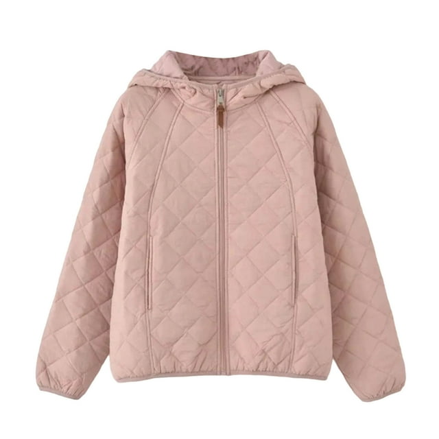Lovzfmll Parka Unie pour Femmes, Mode Décontractée à Fermeture Éclair Rembourrée Manches Longues pour Rose Froid, 4TG