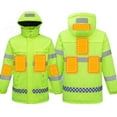 thumbnail image 5 of PiGOGI Men's Heated Winter Jacket USB Powered thermal Warm Coat Hooded Windproof Reflective Work Jacket Outdoor Safety Yellow XL, 5 of 5