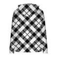 thumbnail image 4 of Fuzzy Hoodies for Women Classic Plaid Hooded Sweatshirt Pocket Sherpa Fleece Loose Sweater Pullover Christmas Tops (M, Black A), 4 of 5