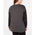 thumbnail image 2 of Ideology Womens Flocked Pullover Blouse, Grey, 3X, 2 of 3