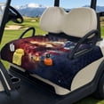 thumbnail image 2 of COEQINE Fold-and-Carry Golf Cart Seat Cover, Bag-Style Handle for Easy Carry, Universal Fit Quilted Padding, 4 Pockets, Fits for EZGO Yamaha Club Car, Starry Eagle American Flag, 2 of 8