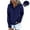 Dark Blue cheap stuff under 5 dollars, variant on Dyegold Womens Long Sleeve Tops Online Shopping Fleece Loose Oversized Sweatshirt Hooded Casual Button Up Sweater Ladies Long Sleeve Winter Jacket Solid Comfy Clothes Fashion Teen Girls Shirts