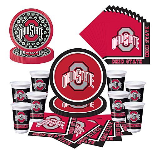 Ohio State University Stickers Laptop 12 inch Helmet tumblers Any Size NCAA Ohio State University Buckeyes with Flag Decal Vinyl for car bamper