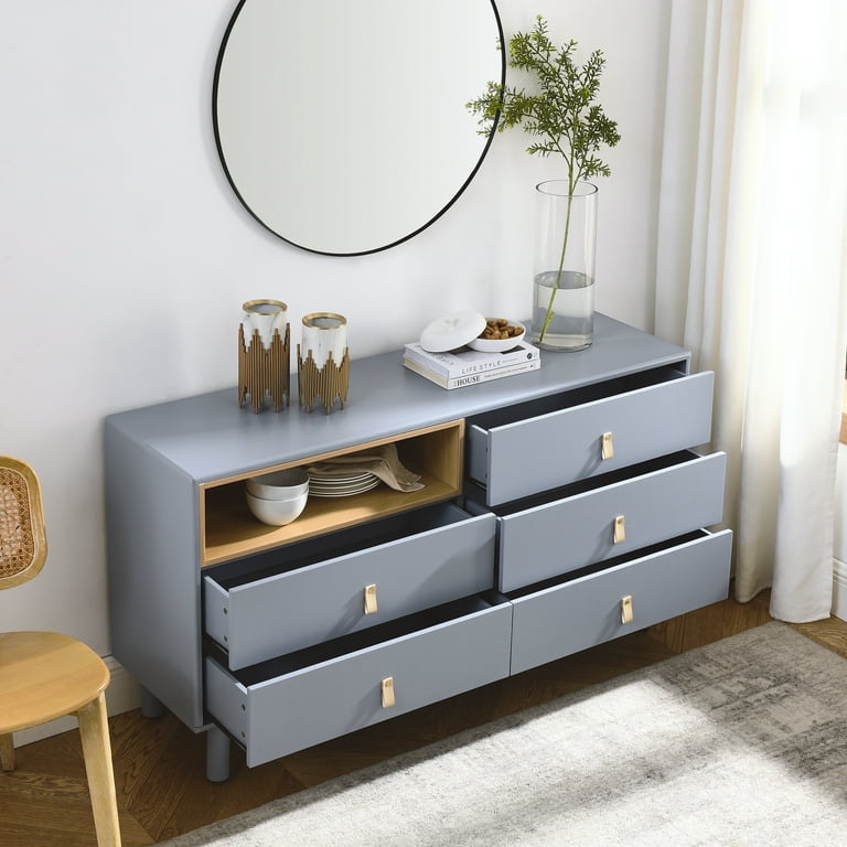 Kselythan Dresser Closet, 5 Drawer Dresser With Leather Handles Modern  Farmhouse Chest of Drawers Open Storage Compartment Solid Wood Legs Buffet  Cabinet For Living Room Bedroom Hallway - Walmart.com