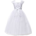thumbnail image 2 of Little Girls Satin Pearls Wedding Holy First Communion Special Occasion Flower Girl Dress White 6 (K22D2), 2 of 3