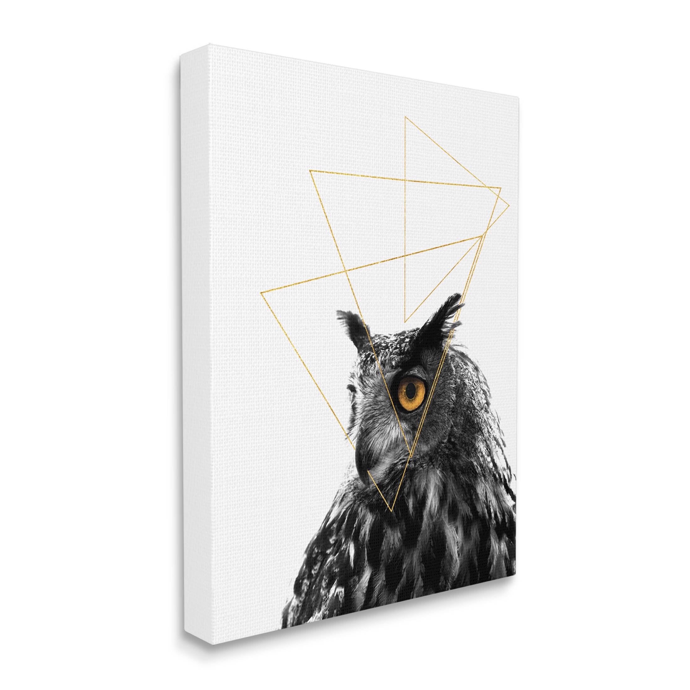 Stupell Industries Contemporary Geometric Owl Shapes Graphic Art Gallery Wrapped Canvas Print Wall Art, Design by K. Kaufman