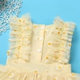 thumbnail image 5 of IBTOM CASTLE Toddler Baby Girls 1st Birthday Outfit Princes Dress with Diaper Cover Lace Ruffles Romper Tutu for Cake Smash Photo Shoot 0-6 Months Yellow Daisy, 5 of 8