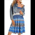 thumbnail image 1 of Vestidos de Verano para Mujer, Pareos Playeros, Sin Tirantes, Bohemios, con Estampado Floral. Azul Real S, 1 of 9