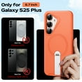 thumbnail image 7 of ExoGuard for Samsung Galaxy S25 Plus Case, Adjustable Metal Kickstand, Soft Skin-Friendly Silicone Cover, Anti-Scratch Microfiber Lining - Orange, 7 of 7