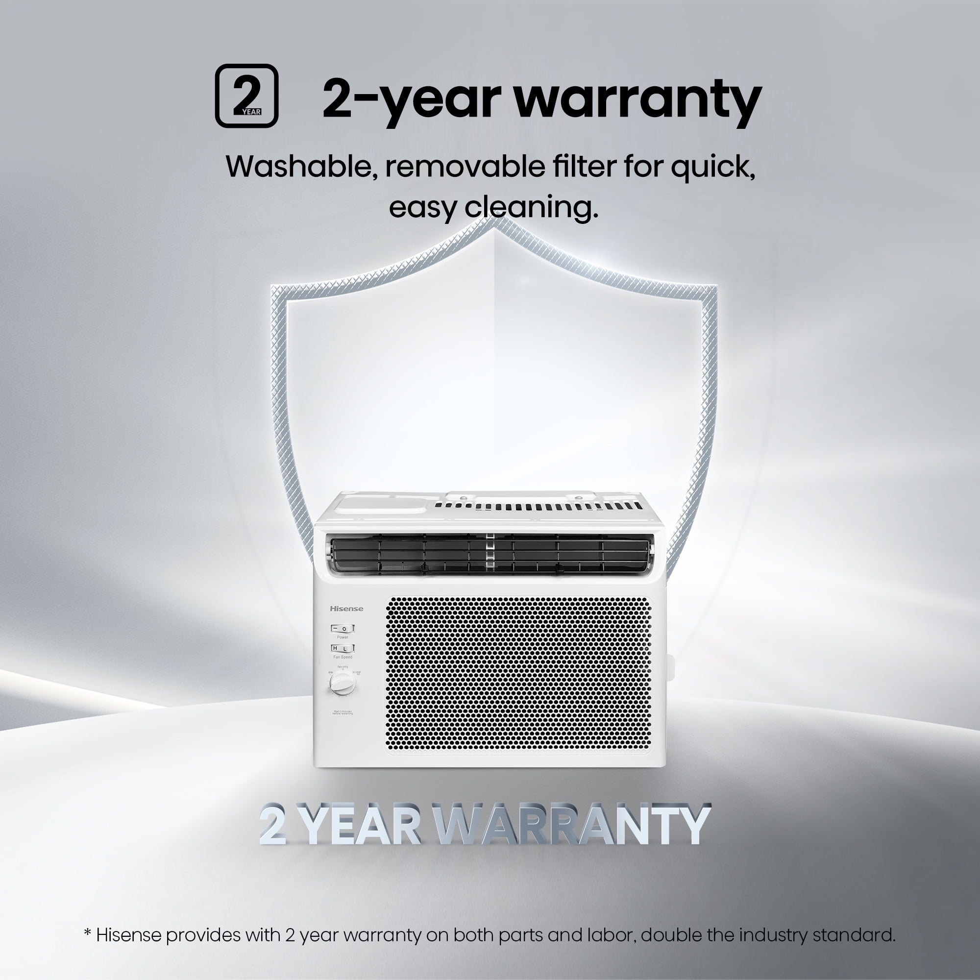 Hisense 5,000 Btu 115 V 150 Sq ft Window- Mount Air Conditioners, White