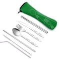 thumbnail image 1 of Namzi 7pcs Portable stainless steel tableware Travel Cutlery Set for to Go Anywhere (Green), 1 of 5