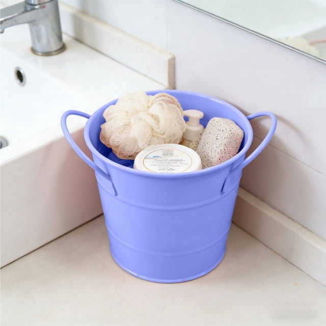 Iron Pen Double Ear Small Bucket Flowerpot Desktop Storage Study Desk Decoration Mini Iron Bucket