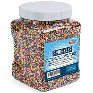 Sprinkles Rainbow Bulk - Decorating Jimmies - 2.2 LB - Sprinkle Candy -  Resealable Container - Toppings for Ice Cream Sundae, Cupcake, Cake, Cookie