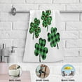 thumbnail image 4 of Coolnut Green Buffalo Check Clover Hand Towels 2 PCS, Ultra Soft and Highly Absorbent, Leopard Print Shamrock Decorative Fingertip Towel for Home, Bathroom, Kitchen, 28.3"x14.4", 4 of 4