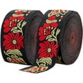 thumbnail image 6 of 15Yards Flower Jacquard Ribbon 2 Inch Embroidery Ribbons Vintage Woven Ribbon Boho Sewing Ribbon, 6 of 9