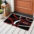 thumbnail image 5 of Bathroom Rugs 2x3 Ft, Red Geometric Non Slip Area Rugs for Kitchen Bedroom Entryway, Vintage Abstract Stripes Aesthetic Art Washable Carpet Runner Rug Floor Mats for Bedroom Home Decor, 5 of 9