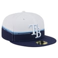 thumbnail image 3 of Men's New Era  Navy/White Tampa Bay Rays Paint Stroke 59FIFTY-Fitted Hat, 3 of 5