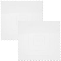 KALLORY Cake Display Plates Plastic Square 2Pcs 10 Inches For Birthday Party Wedding Bakery Use