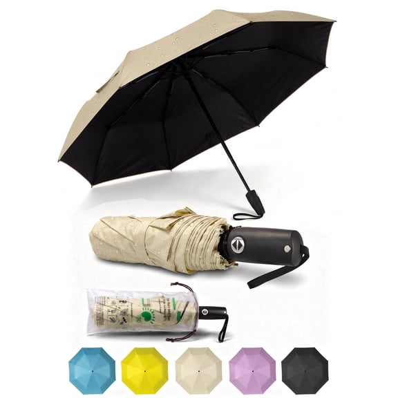 Small UV Protection Travel Umbrella Compact for Rain and Sun UPF 50 Windproof Portable 42 inch Umbrella for Women and Men