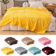 thumbnail image 1 of Fleece Solid Color Striped Fleece Blanket Coral Fleece Sofa Cover Blanket Air Conditioning Blanket Nap Blanket, 1 of 8
