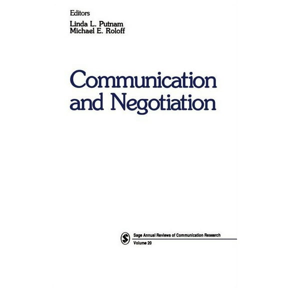 Sage Communication Research Communication and Negotiation, Book 20, (Paperback)