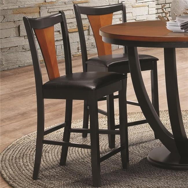 Benzara Bm69031 41 25 X 18 20 75 In Two Tone Counter Height Two Tone Counter Height Chair Amber Brown Black Set Of 2