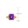 thumbnail image 3 of 5.00 Carat (Ctw) Amethyst Octagon-Cut Ring in Yellow Plated Sterling Silver for Women, 3 of 6