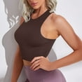 thumbnail image 5 of XFLWAM Womens Crew Neck Crop Tops Basic Sleeveless Tank Top Solid Rib-Knit Cami Yoga Crop Tanks Brown M, 5 of 7