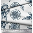 thumbnail image 3 of Soimoi Blue Cotton Poplin Fabric Lemon Slice & Floral Fabric Prints By Yard 42 Inch Wide, 3 of 3