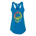 thumbnail image 2 of Tropical Palm Trees Silhouettes with Sunset | Womens Pop Culture Jersey Racerback Tank Top, Turquoise, X-Large, 2 of 4
