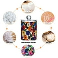thumbnail image 6 of Yayeee 4 Pack Qtip Holder Bathroom Cotton Swab Canister with Lid Clear Dispenser Set, Large Colorful Flowers Pattern, 6 of 6